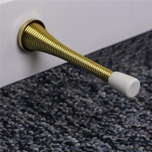 10pcs Spring Door Stops Stainless Steel Door Stopper Silver/Black/Gold Door Holders Floor Doorstop Home Furniture Hardware