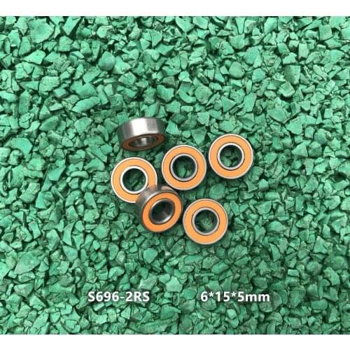 20pcs ABEC-7 S696-2RS S696 2OS 6x15x5 mm Stainless Steel hybrid si3n4 ceramic bearing fishing reel 6*15*5 S 696RS