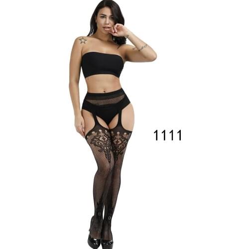 3 Pairs Sexy Lingerie Lace Transparent Suspender Fishnet Stockings Black Non Slip Waist Fishnet Stockings Non Slip Garter Belt