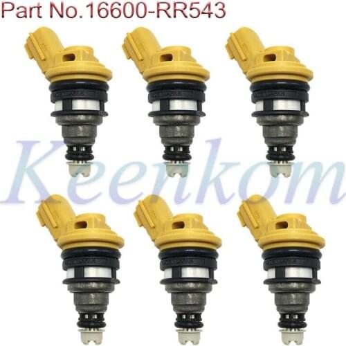 6 PCS 550cc Side Feed Fuel Injector 16600-RR543 For JECS/Subaru RR543 Sti WRX GC8 2.5L 16600-AA170 FJ942 16600AA170 Nozzle