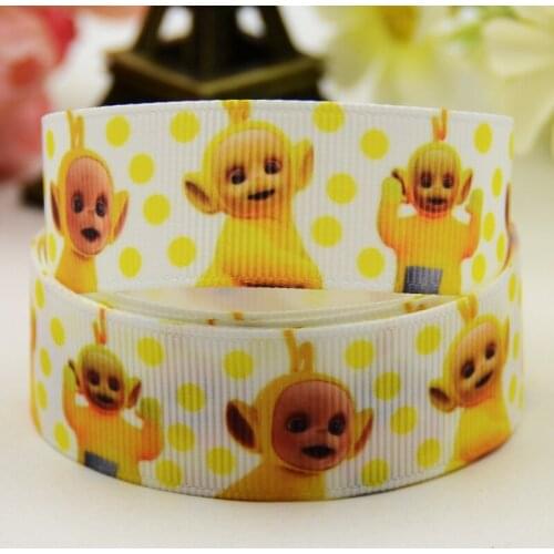 22mm 25mm 38mm 75mm Ruban satin Teletubbies Cartoon Character printed Grosgrain Ribbon party decoration X-01225 10 Yards