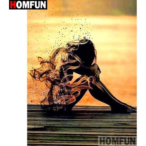 HOMFUN Full Square/Round Drill 5D DIY Diamond Painting "Beauty figure" 3D Diamond Embroidery Cross Stitch Home Decor A19909