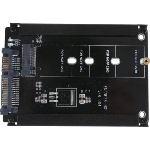Black Metal Cased CY B+M Socket 2 M.2 NGFF (SATA) SSD to 2.5 SATA Adapter
