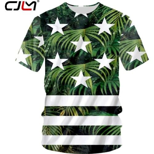 CJLM Summer Man New Casual Painforest T shirt 3D Pronted Pentagram Creative Large Size 5XL Mens O Neck Tshirt