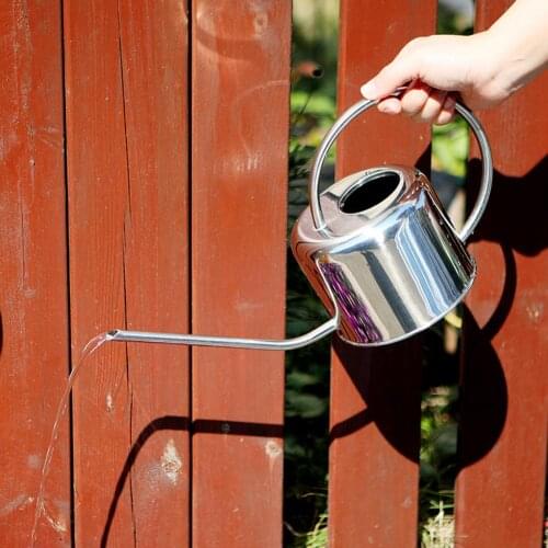 Stainless Steel Watering Can Pots Long Mouth Watering Can Pot Flower Plants Perfer For Sprinkling Tools For Garden Supplies
