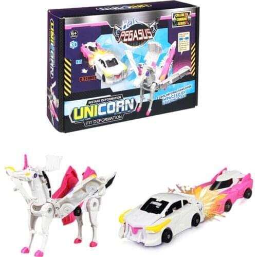 Deformation Robot Toy Two Cars One Robot Tianyi Pegasus Collision Deformation Combination Toy Action Doll Car Children Toy Gift