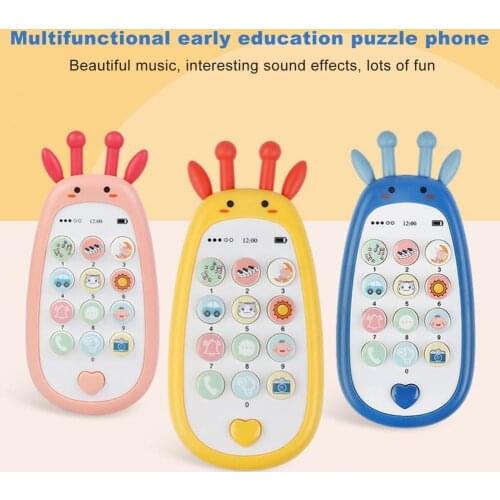 Phone Toy Lovely Shape Telephone Music Sound Machine with Light and Sound ABS Kids Simulation Phone Model Gift for Baby