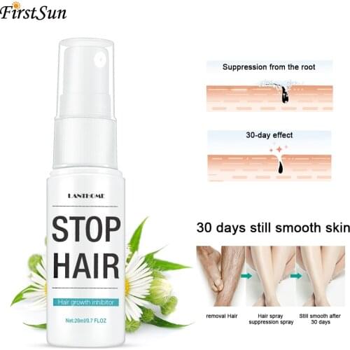 Permanent Stop Hair Growth Inhibitor Pubic Hair Body Hair Removal Treatment Spray Facial Hair Remover for Women Repair Smooth