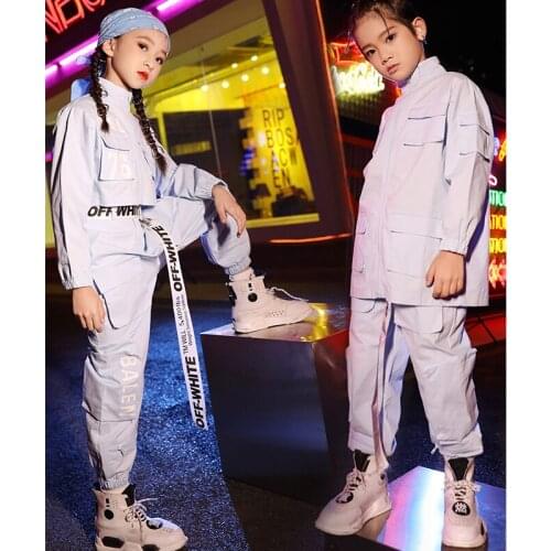 Stage Competition Korean Style Jazz Hiphop Dance Costume Clothes Children Pop Street Dance Wear Suit For Kids Boys Girls