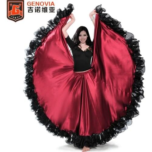 2019 Professional Belly Dance Costume Waves Skirt Dress 25 Yard Big Skirt Bollywood