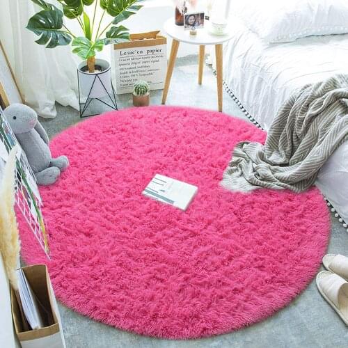 Round Fluffy Soft Area Rugs Plush Shaggy Carpet Cute Circle Nursery Rug for Kids Baby Bedroom Living Room Home Decor Carpet
