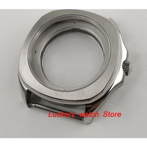 Parnis 40mm brushed 316L watch case Sapphire crystal Suitable for ETA 2836 miyota 82 series movement-BK27