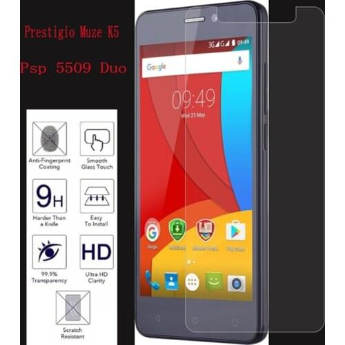NEW Screen Protector phone For Prestigio Muze K5 Psp 5509 Duo phone Tempered Glass SmartPhone Film Protective Screen Cover