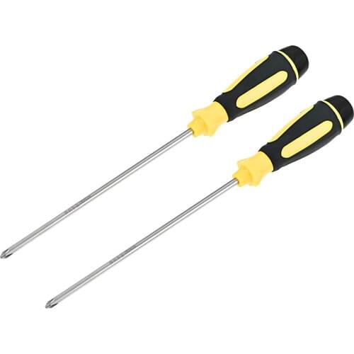 Uxcell 2 Pcs PH2 Phillips Screwdriver W Bearing 8 Inch CR-V Round Shaft Non Slip Comfortable Handle for DIY, Automotive