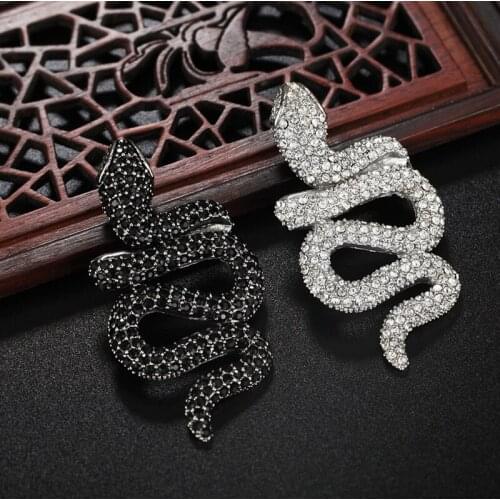 Luxury Snake Pendant Black/Silver Color Stainless Steel Necklace Cubic Zirconia Men Women Punk Hip Hop Jewelry Creativity Gift