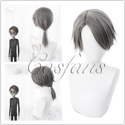 Game Identity V Embalmer Aesop Carl Cosplay Wig Heat Resistant Synthetic Wig Embalmer Aesop Carl Halloween Party Cosplay Wig+cap