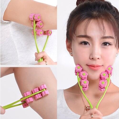 Facial Massager Roller Portable Flower Shape Anti Wrinkle Face-Lift Slimming Face Relaxation Beauty Tools Finger Massage New