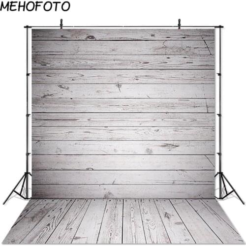 MEHOFOTO Gray Wood Board Backdrop Wood Floor Photobooth Studio Portrait Photography Backdrops Grayish White Newborn Background