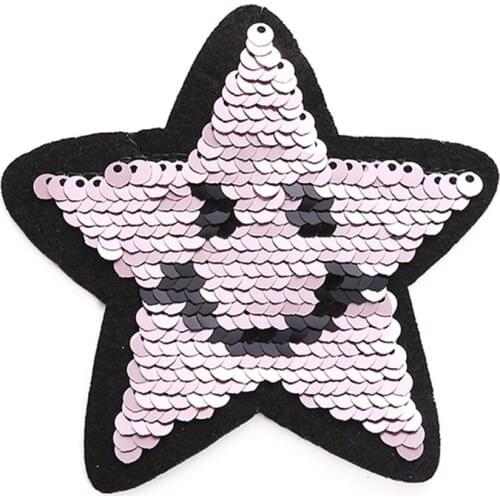 Change Color Sequins Patch Reversible Sew On Star Tower For Clothes DIY Clothing Coat AUG889