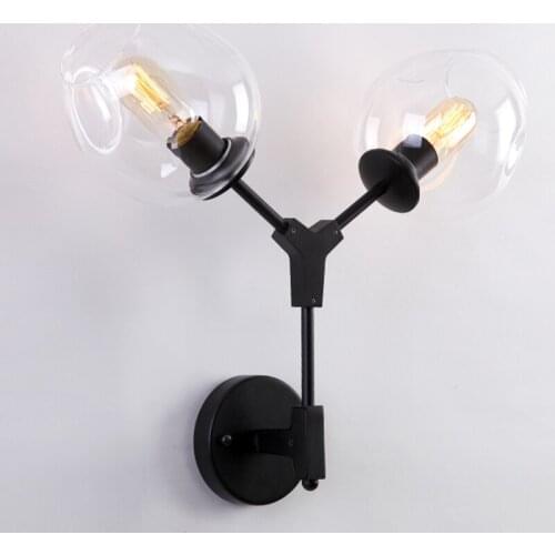 Modern Molecular wall lamp Smoke Grey 2 Heads Art Deco wall light For sconce bar Living bedroom beside Hotel home lighting WA051