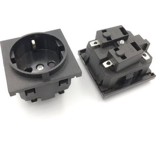 Brazilian standard black embedded industrial outlet Inverter output socket 250V 10A universal electrical AC power connector