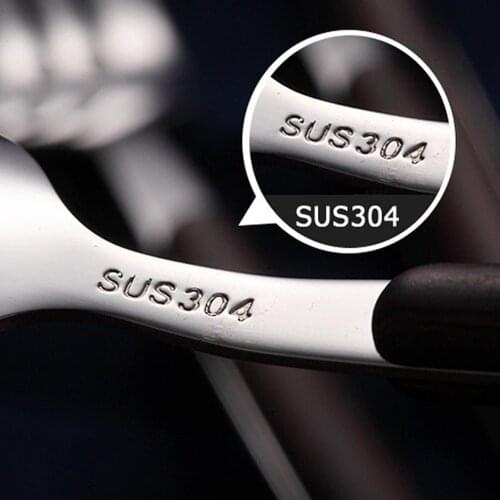 Universal Thickened Wood Grain Pattern 304 Stainless Steel Tableware Spoon for Kitchen Food Tableware Dinnerware