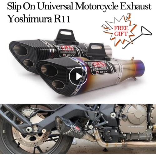 51MM Universal Motorcycle Exhaust Pipe Yoshimura R11 Modified Escape Moto For Z650 Z900 ER6N CBR1000RR YZF R1 R3 S1000RR Slip On