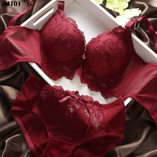 Japanese And Korean Young Girl Adjustable Thickening Bras Fashion Womens Underwear Sexy Lace Soft Comfortable Push Up Bra Set