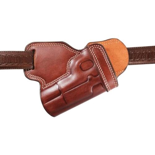 YT HOBBY S & W M & P Shield 9mm Real Leather Fast Draw OWB Carry SOB Of Small back Handmade Pistol Gun Holster Pouch