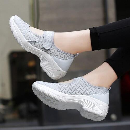 Womens Summer Casual Shoes Net Surface Hollowed Out Breathable Thick Bottom Raised Air Cushion Rocking Shoes Mouth Casual Shoes