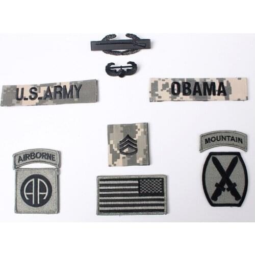 US 10TH MOUNTAIN DIVISION STAFF SERGEANT RANK INSIGNIA PATCH FULL SET