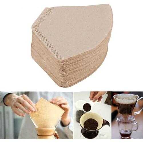 100Pcs/Bag Coffee Paper Filter For Coffee Hot Sale Wooden Hand-Poured Coffee Filter Drip Paper Kitchen Accessories