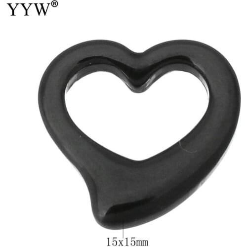 5PC/Lot 2017 New Fashion Black Stainless Steel Pendants Heart Design Charms Punk Pendant DIY Necklaces For Men Women Gift