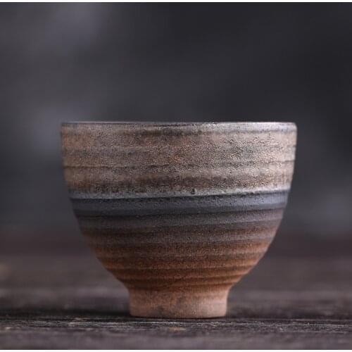 Tea Cup Handmade Stoneware Master Cup New Chinese Style Ceramic Kung Fu Tea Set Retro Kiln Baked Teacup Porcelain