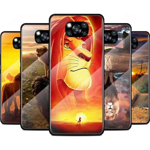 The Lion King Tempered Glass Cover For Xiaomi Poco X3 NFC F3 M2 X2 F2 Redmi K20 K30 K40 Pro Plus Phone Case