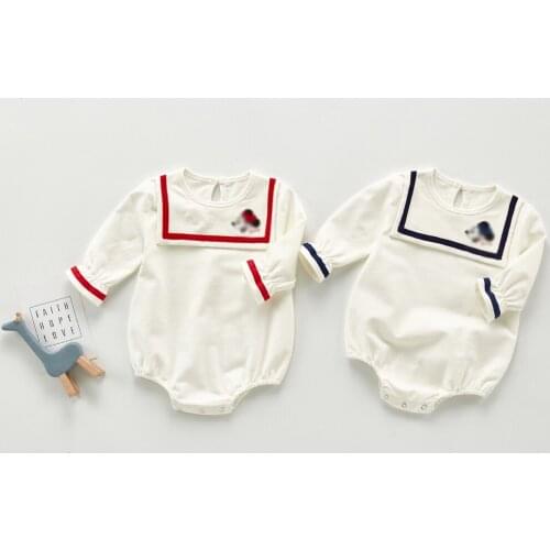 Autumn New Kids Boys and Girls Cartoon Pattern Long Sleeve Cotton Romper