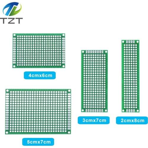Dropshipping 4pcs 5x7 4x6 3x7 2x8cm double Side Copper prototype pcb Universal Board Fiberglass board for Arduino