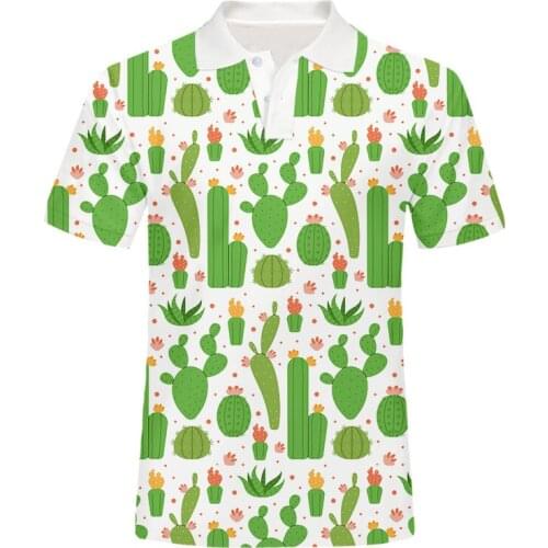 IFPD EU Size Polo T Shirts For Man 3d Print Plant Cactus Golf Polo Shirts Unisex Men/womens Short Sleeve Tops Hip Hop Oversized