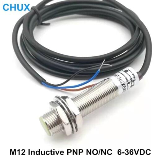 PNP Proximity Sensor Inductive 5v M12 Flush type 2mm Sensing Detect distance NO/NC 3 wires 6-36v DC Cylinder Proximity Switch