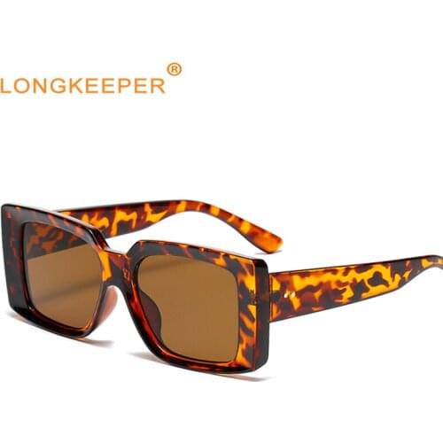 Square Women 2021 Sunglasses Retro Rectangle Sun Glasses Sports Leopard Glasses Vintage Eyewear Female Lunette De Soleil Femme