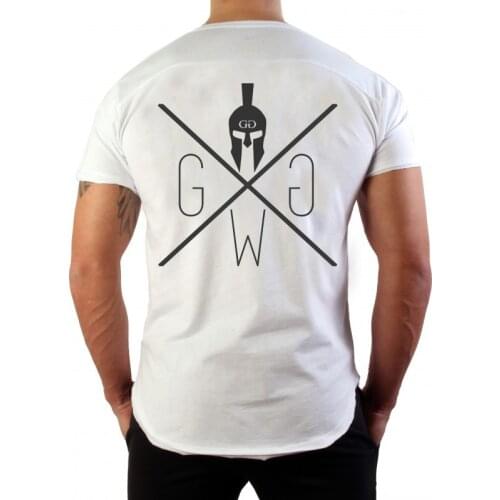 Summer Mens Short Sleeve Cotton Black White T-shirt Male Brand Clothing Gyms Fitness Workout Tight T-shirt Mens Casual Fashion