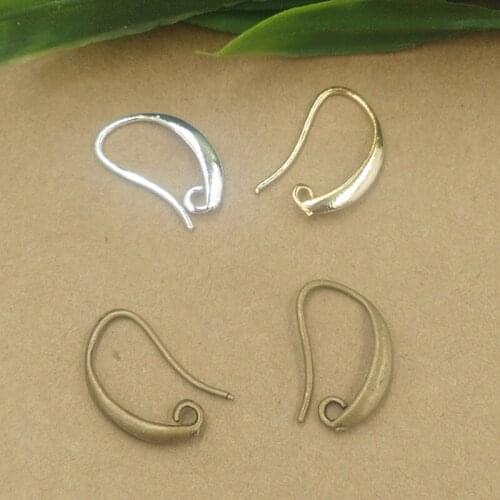 50 PCS 8*15mm 12*19mm Metal Copper Ear Hook Base Blanks 4 Colors Earrings Accessories Setting For Jewelry Making
