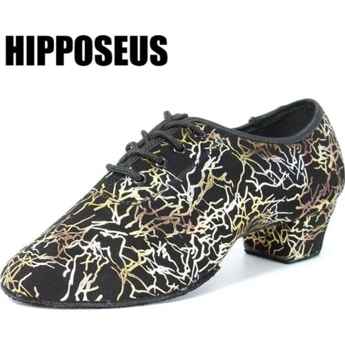 New Modern Dance Shoes Suede Sole Unisex Latin Salsa Tango Tango Ballroom Party 3/5cm Square Heels Indoor for Men/Women In Stock