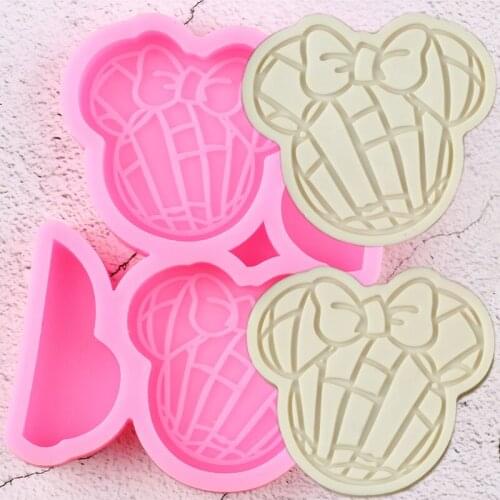 Disney Mickey Bows Silicone Straw Topper Molds Mouse Head Jewelry Epoxy Resin Mold Candy Chocolate Fondant Cake Decorating Tools