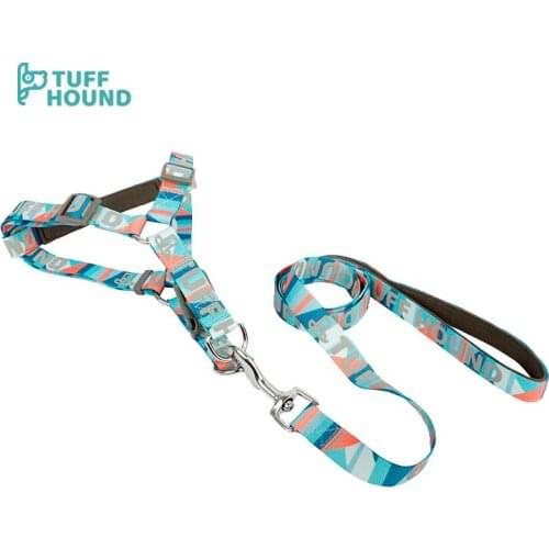 TUFF HOUND Dog Harness Leash Sets Reflective Soft Dogs Traction Rope Vest Adjustable Design Suitable for Small Medium Large Dogs