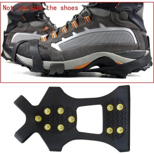 New 1pair 10 Teeth / Nail Climbing Non-slip Ice Snow Spike Cleats Crampons Spike Winter Shoe Cover for Hiking Fishing Outdoor
