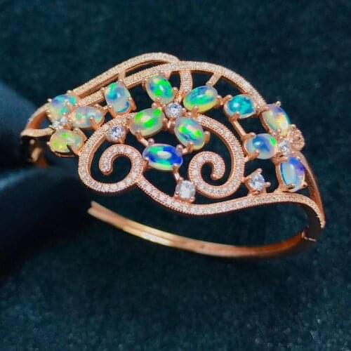 Engagement Best Gift Opal Bangle 925 sterling silver Fashion Opal Bangle