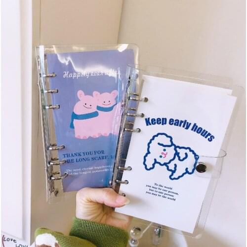 Korean Transparent Shell Creative Small Fresh A6 Pocket Small Loop Portable Notebook Notepad School Office Stationery