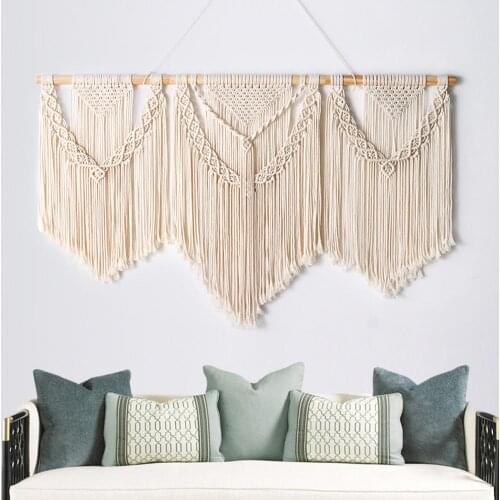 Nordic Lace Tassel Tapestry Large Hand Woven Wall Hanging For Home Decor Wedding Background Decoration Decorative Door Curtain