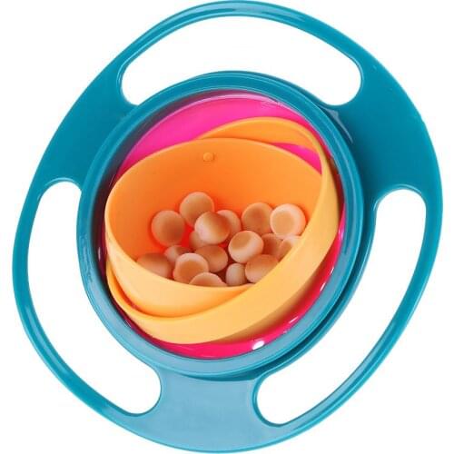 Children Baby Spill-Proof Balance Gyro Bowl Universal Novelty 360° Rotary Gyro Umbrella Bowl Practical Spill-Proof Bowl